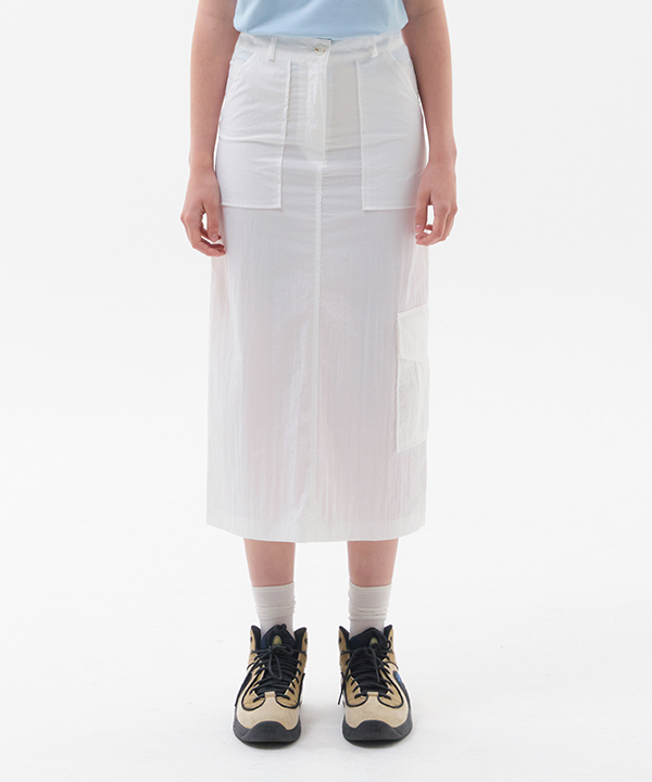 NOI911 nylon cargo skirt (white)