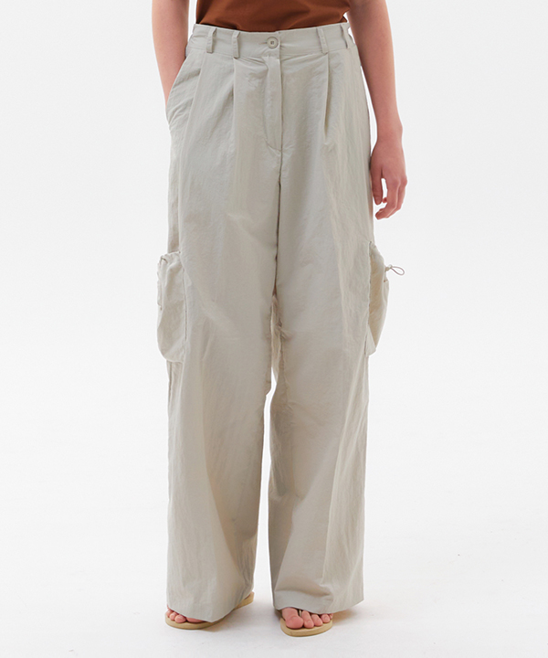 NOI915 pintuck pocket string pants (light gray)