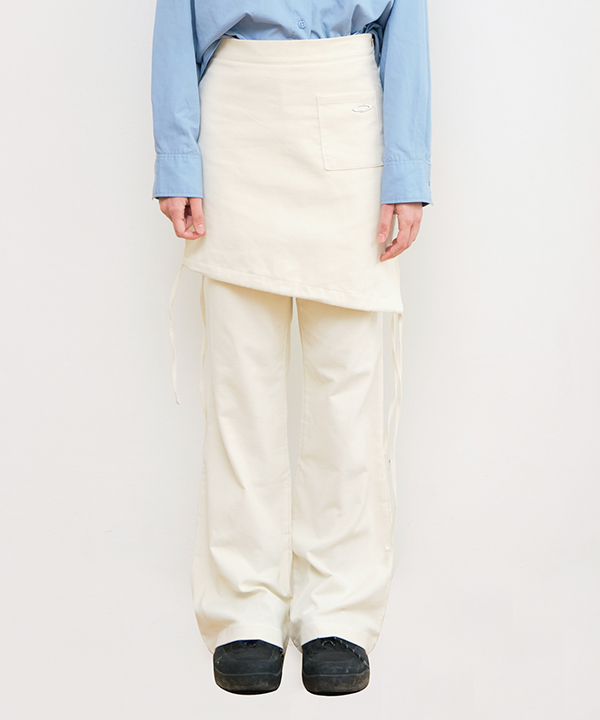 NOI1091 layered corduroy pants (cream)